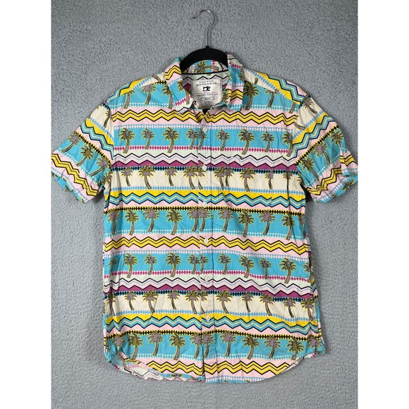 Cactus Menswear Button Down Palm Tree Short Sleeve Printed Shirt Size M - Picture 1 of 8